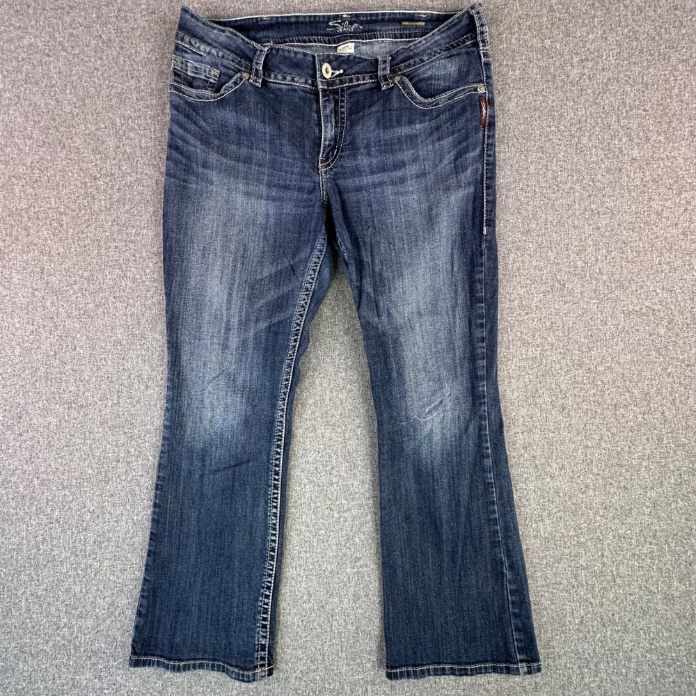 Silver Jeans Co. Jeans Women 16/30 Suki Bootcut Blue Dark Wash Stretch Denim